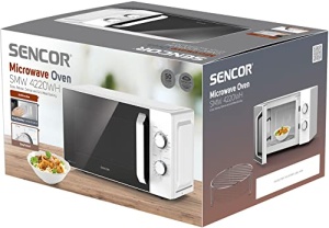 Cuptor cu microunde Sencor cu gratar - Puternic si elegant - Aparat multifunctional cu interior emailat pentru curatare usoara, 20L, alb - SMW 4220WH - Img 3