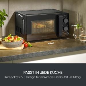 Cuptor cu microunde SEVERIN cu functie de gratar, pentru dezghetare si incalzire, cuptor cu microunde cu gratar si 9 niveluri de putere, negru, 700 W, volum de umplere 19 L, MW 9182 - Img 2