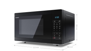 Cuptor cu microunde SHARP MS51EB (cuptor cu microunde: 900W, 5 niveluri de putere, functie de dezghetare, dimensiuni: 513x306x394cm), negru - Img 4