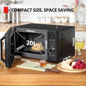 Cuptor cu microunde Toshiba MW3-AG20PE(BK), 20L, 1000W, Negru - Img 3