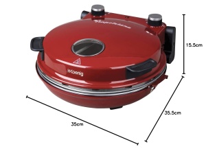 Cuptor de pizza H.Koenig NAPL350, 32 cm, 210C, cu placa ceramica, rosu - Img 6