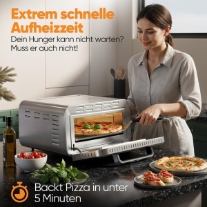 Cuptor de Pizza ProfiCook PC PO 1323, 400C, cu Pizzastein, 2100W - Img 3