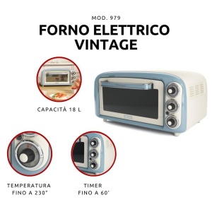 Cuptor electric Ariete Vintage 979, 18L, 1300W, albastru - Img 2