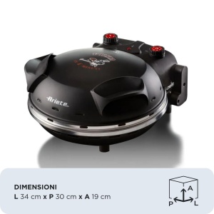 Cuptor electric pentru pizza Ariete 917, 1200W, 400C, 5 trepte de gatire, Negru - Img 2