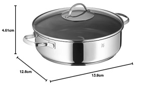 Cuptor olandez WMF 28cm inductie, caserola cu capac 5l, acoperit cu otel inoxidabil Cromargan, se poate folosi pentru cuptor, margine inalta - Img 7