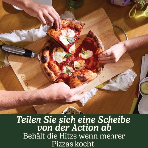 Cuptor pentru pizza Cuisinart | Pentru utilizare in interior | Aroma la cuptor cu lemne in 5 minute | Set de pizza inclus: coaja de pizza, taietor de piatra, piatra si tigaie adanca | Timp si temperatura reglabile pana la 400degC - Img 5