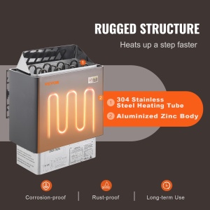Cuptor sauna VEVOR SCA-60BW, 6 kW, pentru spatii de 5-9 m, control digital - Img 3