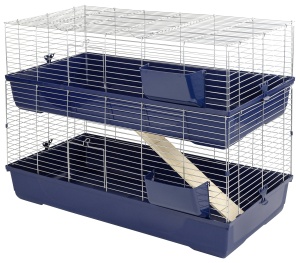 Custodie pentru rozatoare Kerbl Maxi Baldo Twin, 120x58x86 cm, culoare albastru inchis