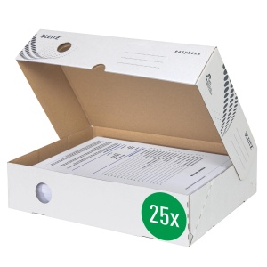 Cutie de arhivare Leitz easyboxx A4, 80 mm, 25 bucati, AlbGri
