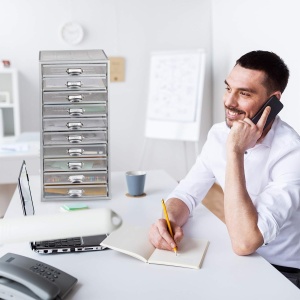 Cutie de birou Relaxdays cu 10 sertare, organizator pentru documente A4, argintie - Img 2