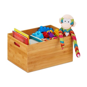 Cutie de depozitare din bambus Relaxdays, 21 x 40 x 30 cm, design natural