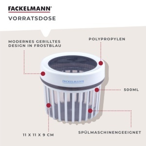 Cutie de depozitare Fackelmann 500ml Transparenta Design Rilat Capac Albastru - Img 2