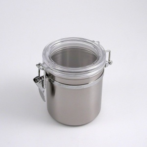 Cutie de depozitare Metaltex 1L Inox cu capac transparent - Img 3