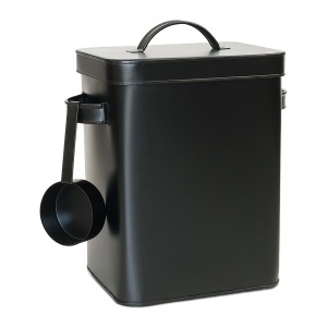 Cutie de depozitare Relaxdays, 6.5L, negru, cu dozator si capac etans