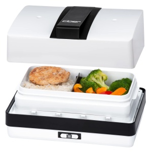 Cutie de meniu Cloer 800MBX Cutie de pranz electrica pentru reincalzirea alimentelor incl 1,2 L, tava si ceasca de masurare Suport detasabil Placa de gatit din otel inoxidabil, Seturi de cutii de pranz combinabile, alb, 1,2 litri