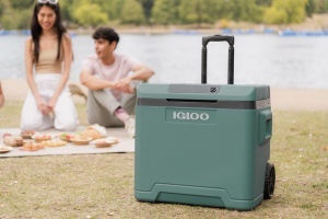 Cutie de racire IGLOO IE42, 42L, 12V230V, cu roti si maner telescopic - Img 3