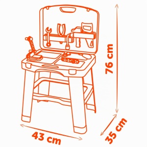 Cutie de unelte pentru copii Smoby BlackDecker Bricolo Smart, 43x35x76 cm, 30 accesorii - Img 4