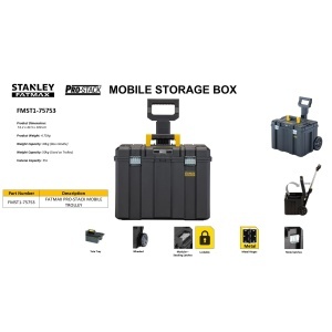 Cutie de unelte STANLEY FMST1-75753, 36 litri, cu roti grele, maner telescopic - Img 5