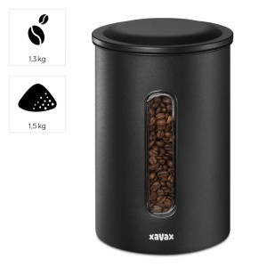 Cutie depozitare cafea Xavax 1300 g boabe 1500 g cafea macinata negru mat - Img 2