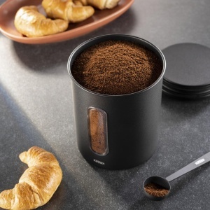 Cutie depozitare cafea Xavax 500g negru mat capac etans cu fereastra - Img 7