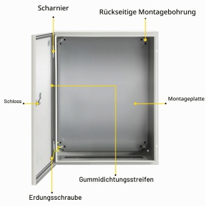 Cutie electrica VEVOR SPT, 50 x 40 x 20 cm, IP66, din otel carbon, cu montaj usor - Img 10