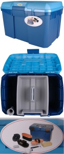Cutie pentru ingrijirea cailor Kerbl 321775, cu accesorii incluse, albastra - Img 3