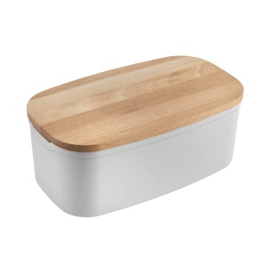 Cutie pentru paine Metaltex Bready, cu capac din lemn, Swiss made