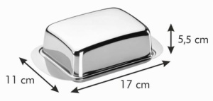Cutie pentru unt Tescoma GrandCHEF din otel inoxidabil, 250g, cu manere mari - Img 4