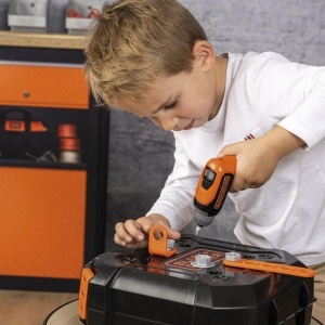 Cutie unelte pentru copii Smoby BlackDecker - 36 accesorii, inclusiv bormasina, reciclabil - Img 7