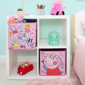 Cutii de depozitare Peppa Pig, set 2 bucati, 30x30x30 cm, design colorat - Img 3