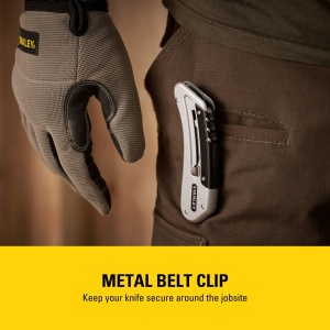 Cutit Stanley Quickslide 0-10-810, 145 mm, metal, compact, cu clip pentru curea - Img 7