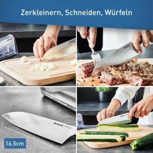 Cutit Tefal Eversharp Santoku 165 cm Negru cu Sistem de Ascutire Integrat - Img 6