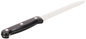 Cutit universal ZWILLING Twin Chef lungime lama 13 cm lama cu margine zimtata maner din otel inoxidabil specialplastic cu design nit negru - Img 2