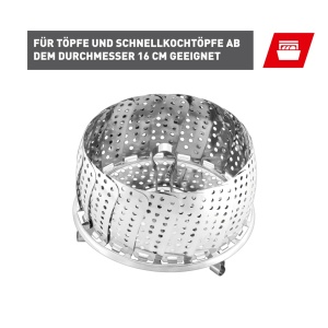 Dampfgare Silit pliabil O 14-235 cm din inox compatibil cu oale si oale sub presiune - Img 2