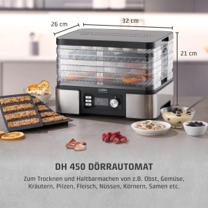 Dehidrator de alimente Caso DH 450 5 niveluri ajustabile temperatura reglabila 30-70degC - Img 2
