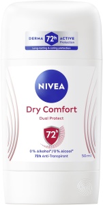 Deodorant NIVEA Dry Comfort Stick, 50 ml, Anti-Transpirant, fara alcool, 72 h protectie