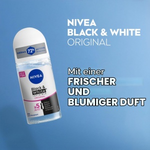 Deodorant Roll-On Nivea Black White Invisible Original, 6 x 50 ml, Anti-Transpirant - Img 6