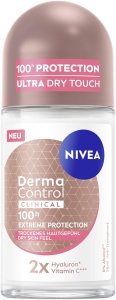 Deodorant Roll-On NIVEA Derma Control Clinical, 50 ml, 100h Protectie Anti-Transpiranta