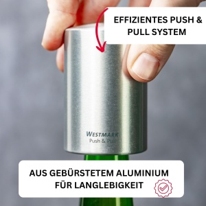 Deschizator automat sticle Westmark PushPull 61882260 aluminiu argintiu - Img 5