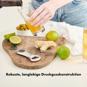 Deschizator de sticle OXO din zinc, cu doua fete, design elegant - Img 3