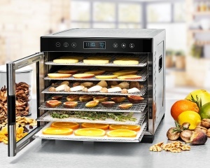Deshidrator alimente Rommelsbacher DA 950 6 tavi inox temperatura reglabila 35-75degC functie pastrare cald - Img 3