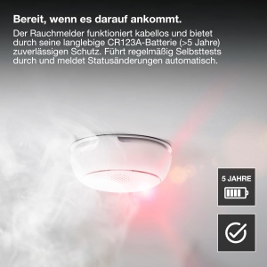 Detector de fum OSRAM SMART WiFi, IP20, 86 mm, alb - Img 4