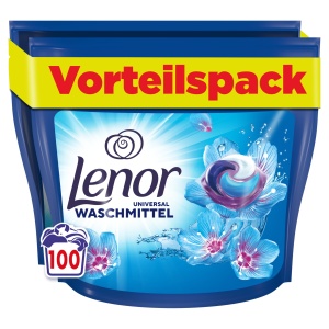 Detergent de rufe Lenor PODS Aprilfrisch, 100 spalari, curatare ultra, prospetime indelungata
