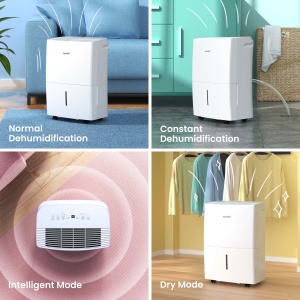 Dezumidificator Comfee 20L24hDimensiunea camerei aprox 100m340m2Compatibil cu APPModu inteligentCronometru 24HRezervor de apa 3LAnti-umiditateMucegaiM - Img 3