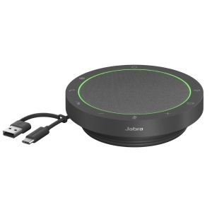 Difuzor Bluetooth Jabra Speak2 55, 4 microfoane cu anulare a zgomotului, difuzor full-range de 50 mm, audio in banda larga, compact, portabil - certificat pentru echipe MS, gri inchis