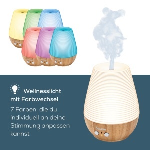 Difuzor de arome Beurer LA 40, 180 ml, din bambus si portelan, cu lumina ambientala - Img 3