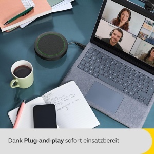 Difuzor portabil Jabra Speak2 40 4 microfoane USB-C si USB-A certificat Microsoft Teams Gri inchis - Img 8