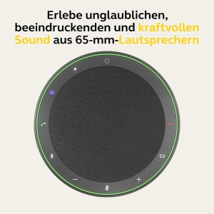 Difuzor wireless Jabra Speak2 75 cu adaptor Bluetooth USB-A, 4 microfoane cu anulare a zgomotului, difuzor full-range de 65 mm, certificat pentru MS Teams, gri inchis - Img 3