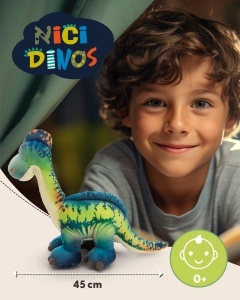 Dinozator Plush Snackilus 45cm - albastru - Jucarie din plus pentru copii si adulti - Img 2