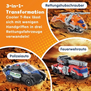 Dinozaur Transformabil VTech Switch and Go Dinos Super-T-Rex 3-in-1 cu LCD si Sunete - Img 5